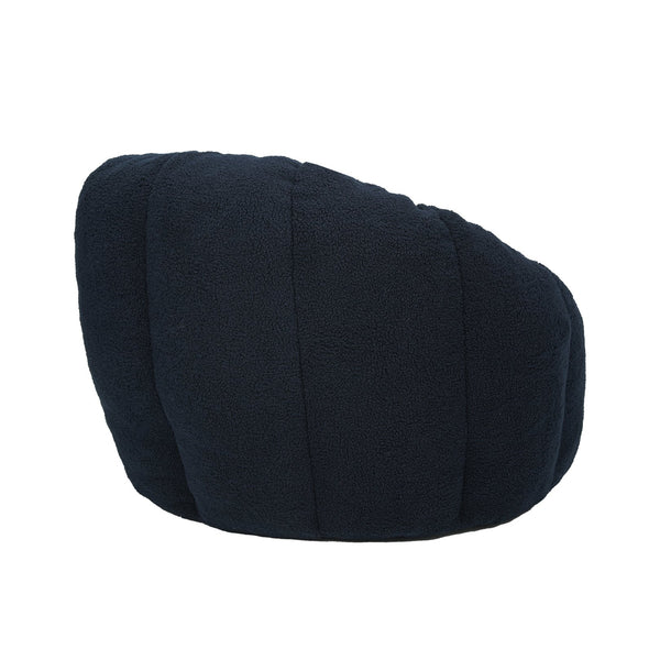 English Elm Bean Bag Lounge Chair Faux Fur Memory Foam Armrests Ergonomic Seat for Adults Dark Blue W2200P239863