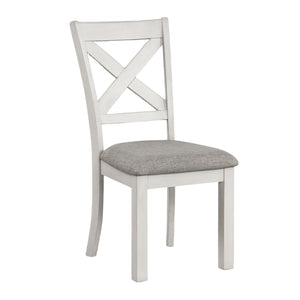 English Elm Rustic White Oak Cross Back Dining Chairs Set of 2 with Cushioned Seats Farmhouse Comfort & Style B011P326226