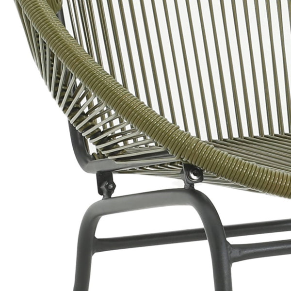English Elm Christopher Knight Home® - NUSA Modern Outdoor Wicker Club Chairs Set of 2 with Durable PE Rattan Weave and Sleek Iron Frame Green N775P198603G