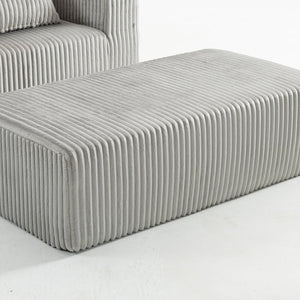 English Elm Oversized Corduroy Floor Lounge Chair with Modular Ottoman All Foam Deep Seat W3326S00027