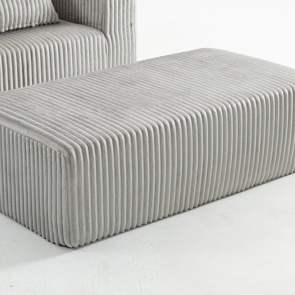 English Elm Oversized Corduroy Floor Lounge Chair with Modular Ottoman All Foam Deep Seat W3326S00027