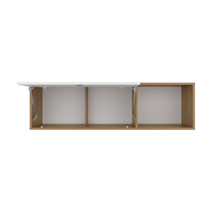 English Elm Wall Cabinet sleek 47.2" W x 23.6" H engineered wood wall-mounted storage with four doors, shelves, organizer and eco-safe compliance Natural Wood 52.36 L x 14.57 W x 3.94 H B097P296858