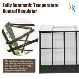 English Elm 7.5x10ft Outdoor Aluminum Polycarbonate Greenhouse Auto Vent Backyard Garden Growing Space W1859P347433