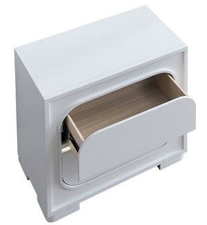 English Elm Milan Contemporary Wood Nightstand with Built in Led Lighting and Wave Sensor Control White B078P497947