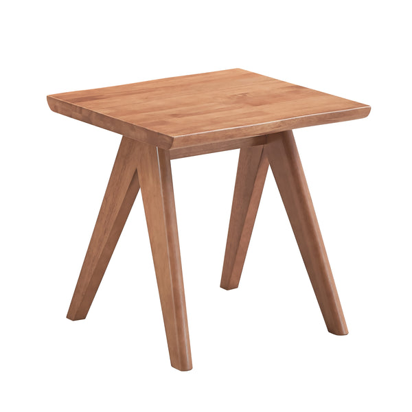 English Elm Casual Natural Finish End Table 22" Square Mid-Century Accent Table Space-Saving Stylish Design B2741P333933