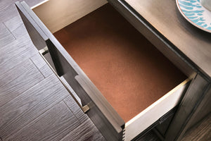 English Elm Transitional Solid Wood Chest with Five Smooth Glide Drawers, Felt-Lined Top, Timeless Design Gray 37 L x 20 W x 53 H B2741P368920