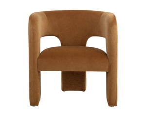 Sunpan Isidore Lounge Chair - Contemporary Comfort with Curved Backrest and Chic Boucle Fabric Design Meg Gold