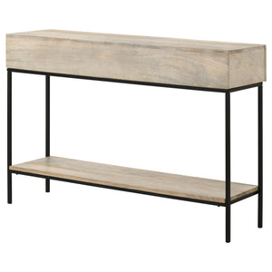 English Elm Terrace Solid Mango Wood Console Table with Drawers Whitewashed Foyer Accent B062P451718