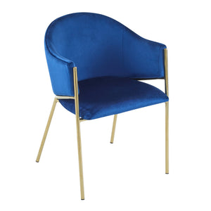 English Elm Christopher Knight Home® - Modern Velvet Upholstered Dining Chair with Plush Velvet Seat and Sleek Metallic Frame for Comfort Gold,Navy Blue 32.25 L x 23.75 W x 21.25 H N776P224512N