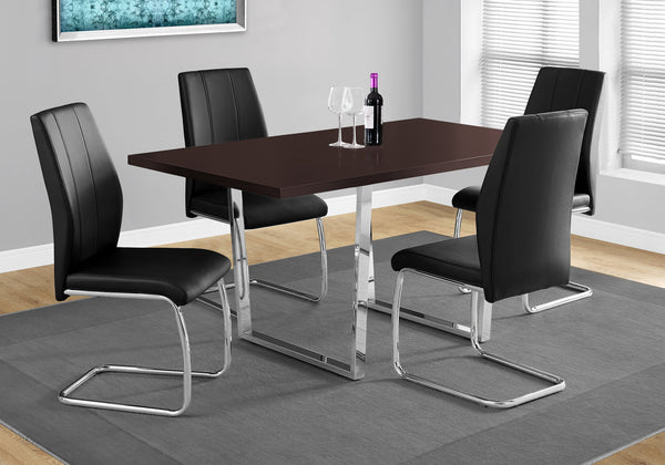 English Elm Dining Table - 60" Rectangular Espresso Laminate With Chrome Legs - Modern & Versatile Design For Any Space B2710P286992