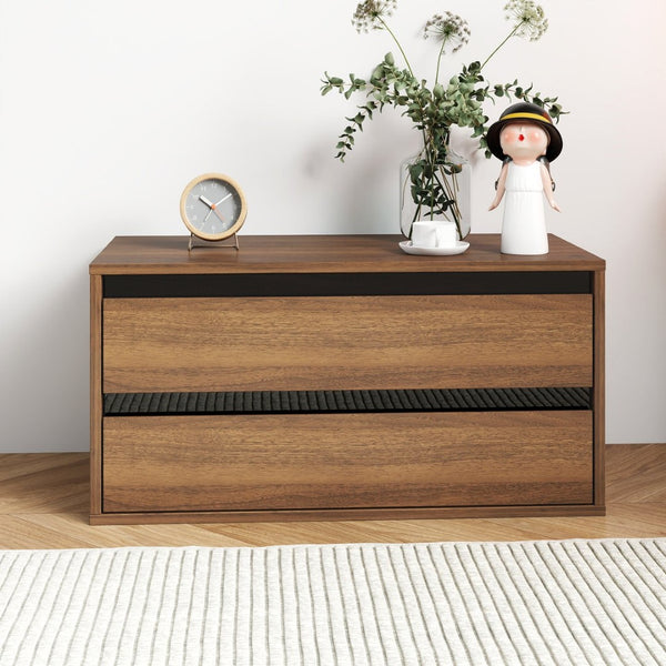 English Elm Stackable Modern Storage Cabinet – Versatile Mounted Solution With Drawers & Display Shelf For Any Room W331P289154-GIGA