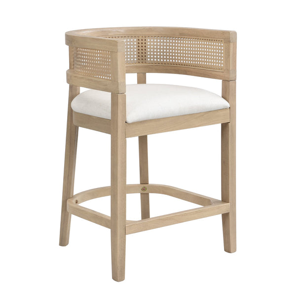 English Elm Christopher Knight Home® - Wood Upholstered Arm Counter Stools Set Of 2 - Beige & Natural Ash, Stylish & Comfortable Design N771P265580A