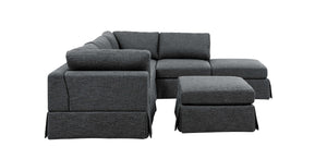 English Elm 6-Piece Upholstered Sectional Sofa - Versatile Modular Design For Cozy Family Spaces & Easy Maintenance B343S00017