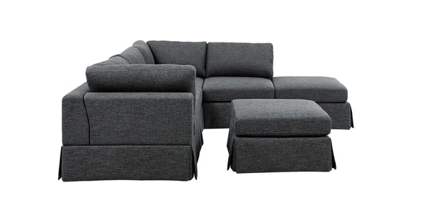 English Elm 6-Piece Upholstered Sectional Sofa - Versatile Modular Design For Cozy Family Spaces & Easy Maintenance B343S00017
