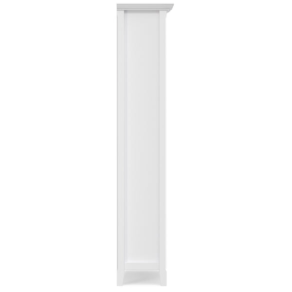 English Elm Amherst pine 24-inch 5-shelf bookcase — slim tall storage with crown molding, adjustable shelving, eco finish White B136P364307