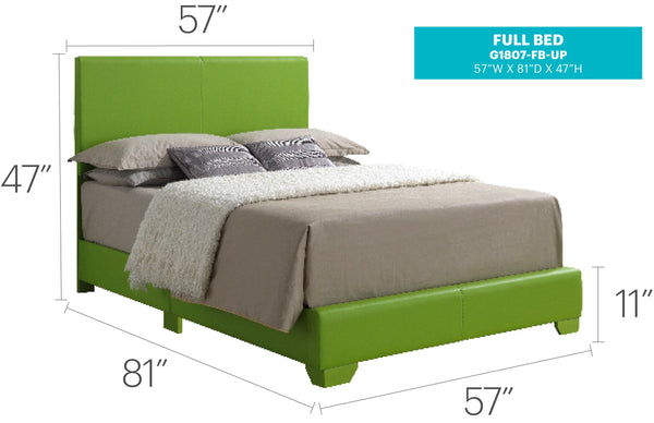 English Elm Aaron Apple Green Full Bed G1807-FB-UP – 47"H x 57"W x 81"D PU Faux Leather, Durable, Stylish Support B078P301588