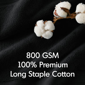 JLA Home Madison Park Signature - Ultra-Soft 100% Cotton Towels | 800 GSM Plush Spa-Quality Set with Antimicrobial Finish, Oeko-Tex Certified Black MPS73-320
