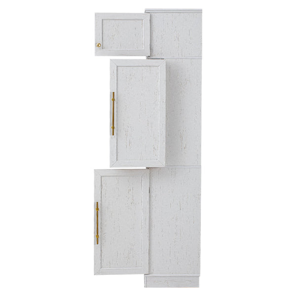 English Elm K&k Farmhouse Pantry Cabinet Tall Freestanding Kitchen Storage with Drawers Shelves White N707P356567W