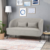 Christopher Knight Home® - Noble House - Nilton Modern Fabric Loveseat with Hairpin Legs