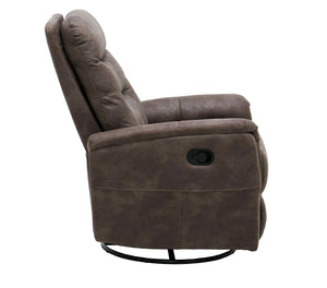 English Elm Wallace & Bay - Brown Swivel Gliding Recliner in Tawny Brown Fabric — Contemporary Comfort, Easy-Care, Space-Smart Design B361P384415