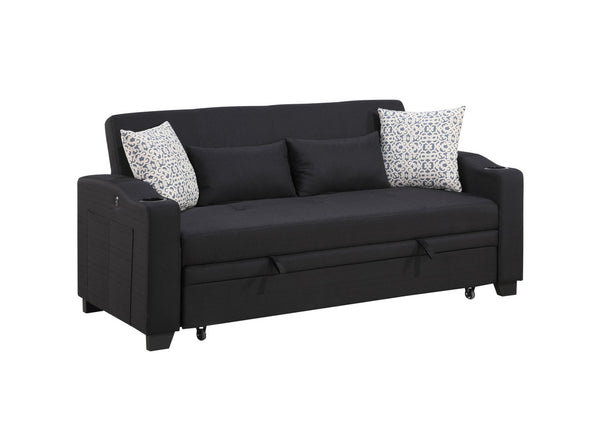 English Elm Bastien Convertible Sleeper Loveseat with Usb Charging Cupholders and Pocket Coil Support B2749S00232