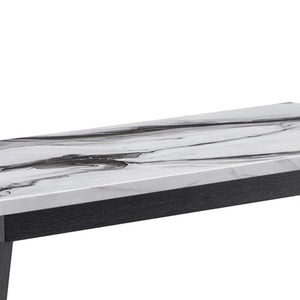 English Elm Paula Faux Marble Top Coffee Table with Sculptural Double Pedestal Base for Living Rooms B201P411479