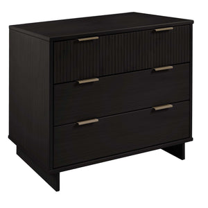 English Elm Granville 38" Dresser In Black - Elegant Solid Wood Design With 3 Drawers & Glam Gold Accents B365S00075