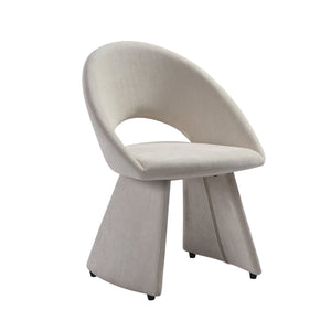 English Elm Angelina Curved Back Upholstered Dining Chairs Set of 2 Cream Modern Armless B2736P464808