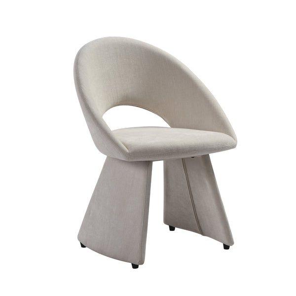 English Elm Angelina Curved Back Upholstered Dining Chairs Set of 2 Cream Modern Armless B2736P464808