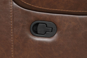 English Elm Transitional Multi-Function Glider Recliner with Channel Back, Cup Holders, Hidden Storage, Upholstered Comfort Brown 34 L x 41 W x 31 H B2741P385042