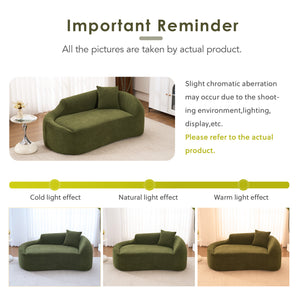 English Elm Ly-048 Chenille Curved Chaise Loveseat Sleeper Sofa Deep Seat Modern Living Room W2231P401728