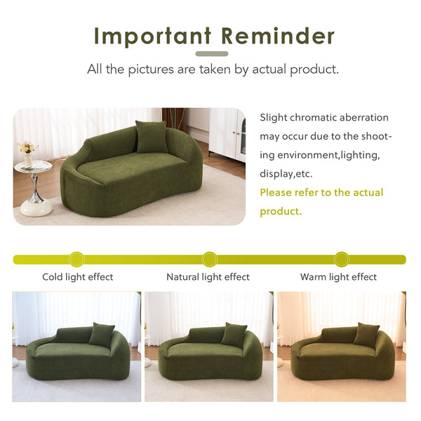 English Elm Ly-048 Chenille Curved Chaise Loveseat Sleeper Sofa Deep Seat Modern Living Room W2231P401728