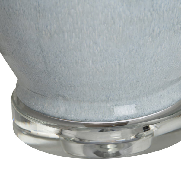 Crestview Collection 24.75"H Coastal Charm Ceramic Table Lamp With Crystal Base & Oatmeal Linen Shade For Versatile Lighting   Cvap2907