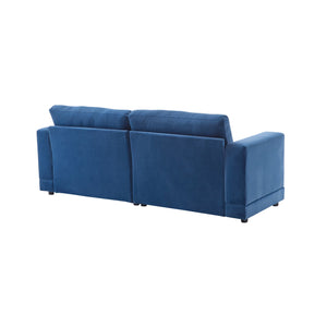 English Elm Package Three Seat Woven Fabric Sofa Scandinavian Minimalist White Living Room Blue N767P240700E