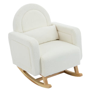 English Elm Christopher Knight Home® - Accent Rocking Chair In Cream Teddy Velvet - Ergonomic Design, Gentle Rocking, Ultimate Comfort! N765P263907W