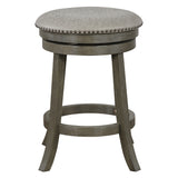 OSP Home Furnishings Round Backless Swivel Stool 2 Pack Dove / Antique Grey