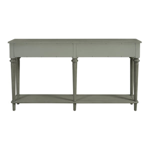 English Elm Trexm Vintage Console Table Four Drawers Pine Veneer Grey Wash Entryway Storage N715P202860E