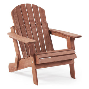 English Elm Oversize Hemlock Wood Folding Adirondack Chair Foldable Patio Seat for Outdoor Decks D720094424