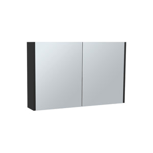 English Elm Bouti Double Door Mirror Medicine Cabinet with Three Shelves for Bathroom or Kitchen, Sleek Wall-Mount Black 36.3 L x 24.9 W x 4.4 H B200P240249
