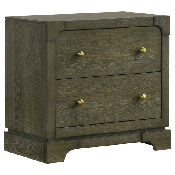 English Elm Sundance Dark Cocoa Nightstand with 2 Drawers, Solid Wood Dovetail Construction & Brass Knobs B062P378393
