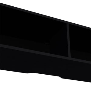 English Elm Yankton Sleek Floating TV Stand in Black with Cable Management, Two Open Shelves, Space-Saving Design B128P176173