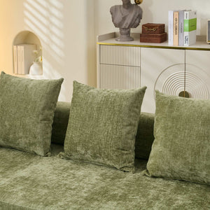 English Elm Comfy Chenille Convertible Folding Mattress Couch Sofa Bed with Armrest, Space-Saving, No Assembly Needed Green W1143P330251