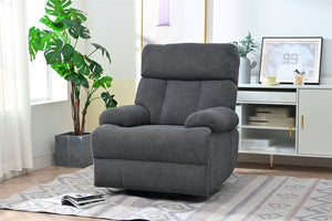 English Elm Oversized Power Lift Recliner Chair with Remote Control, Spacious Fabric Seat and Side Pocket for Comfort and Support Dark Gray W1028P261272