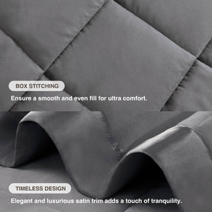 JLA Home Madison Park - Lightweight Cozy Down Alternative Blanket with Satin Trim, Moisture-Wicking, Hypoallergenic Comfort Charcoal MP51-5149