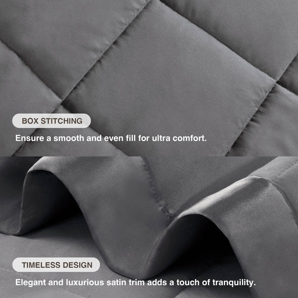 JLA Home Madison Park - Lightweight Down Alternative Blanket with Satin Trim for All-Season Comfort, Moisture-Wicking & OEKO-TEX Certified Charcoal MP51-5148