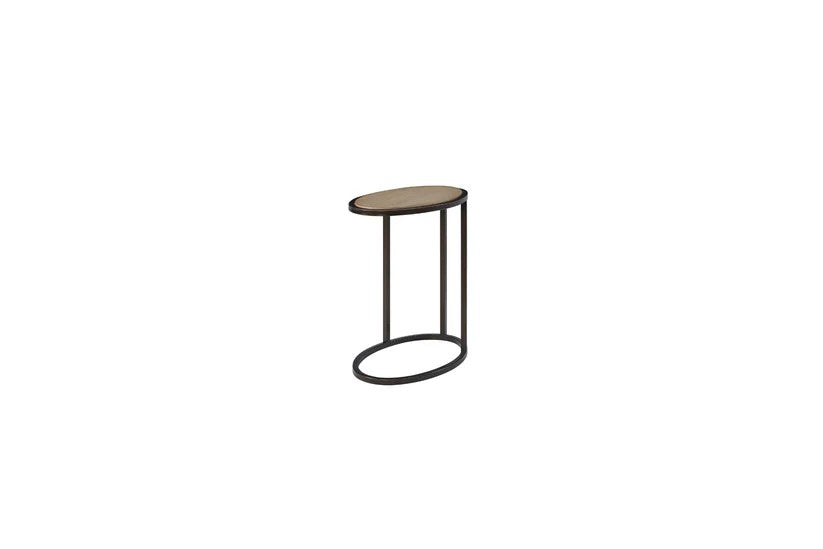 English Elm Metal/Wood Chairside Table Toffee — Compact Wooden Top, Sturdy Metal Base, Versatile Brown Accent for Cozy Spaces B2699P323084