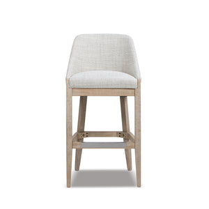 English Elm Jennifer Taylor Home - Newport 30.5" Coastal Curved Back Barstool Gray Upholstered Counter Height Rustic Poplar Finish Chic Comfort B2719P391775
