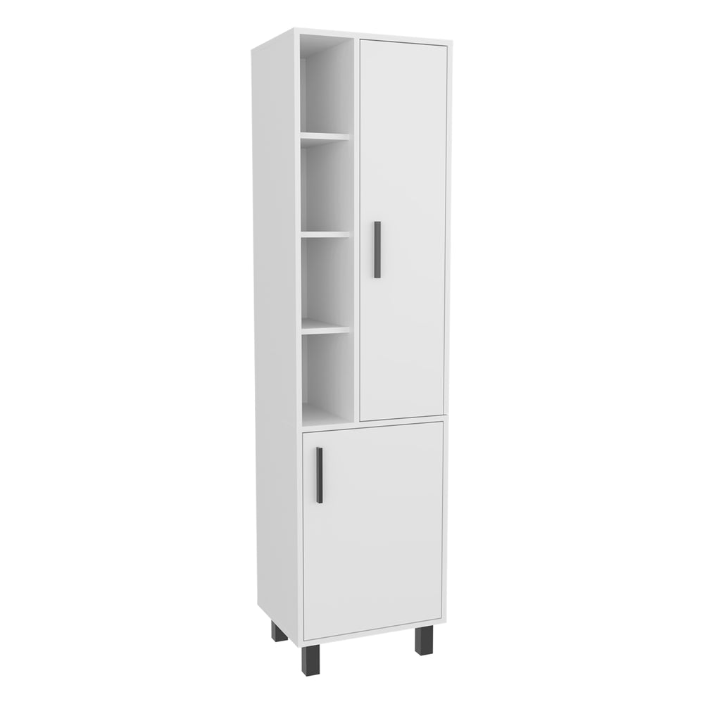 English Elm Stanton Tall Cabinet White — Two Doors + Three Open Shelves for Bathroom, Laundry, Entryway Storage B070P337111