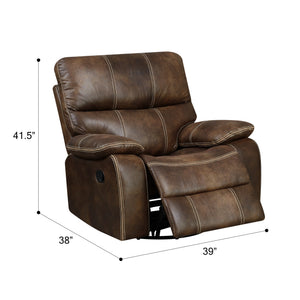 English Elm Wallace & Bay - Brown Swivel Gliding Recliner – Rustic Contemporary Chocolate Fabric, Easy-Care, Plush Comfort B361P384416