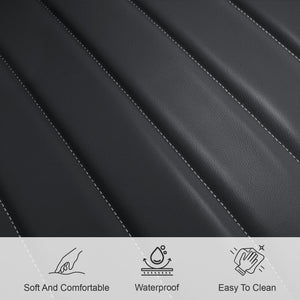 English Elm Black Pu Leather Dining Chair Set Of 4 - Stylish Wave Pattern, Compact Design For Kitchen & Meeting Rooms T3967P383848